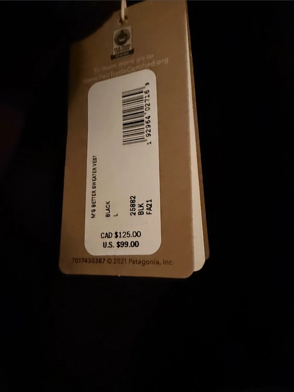 Patagonia Black Fleece Vest with Chest Zip Pocket